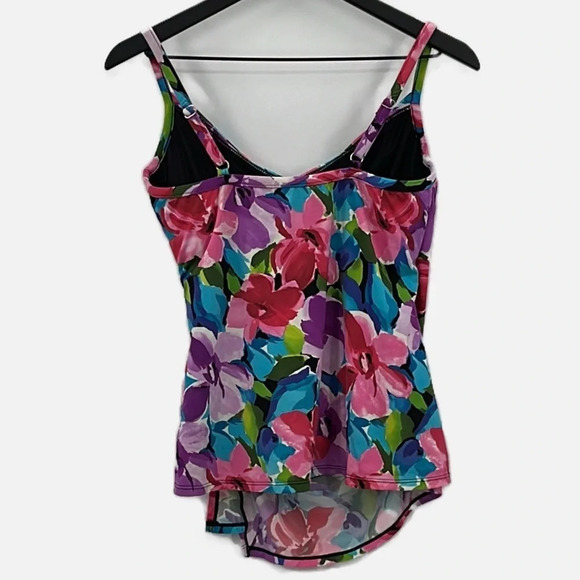 Miraclesuit Watercolor Floral Tankini Top - Size 10 - Picture 3 of 7